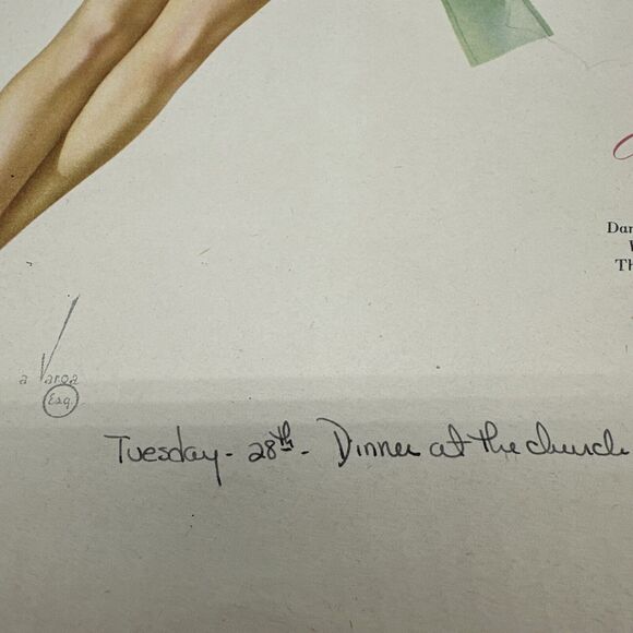 4 Pin-Ups 1946 Vargas Esquire Calendar Pages Lot March April May November Vtg - Picture 10 of 16